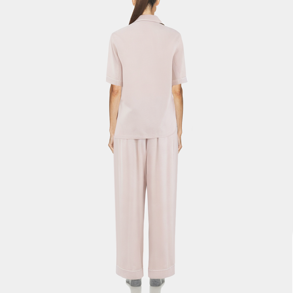 Pink casual cotton women's pajama set