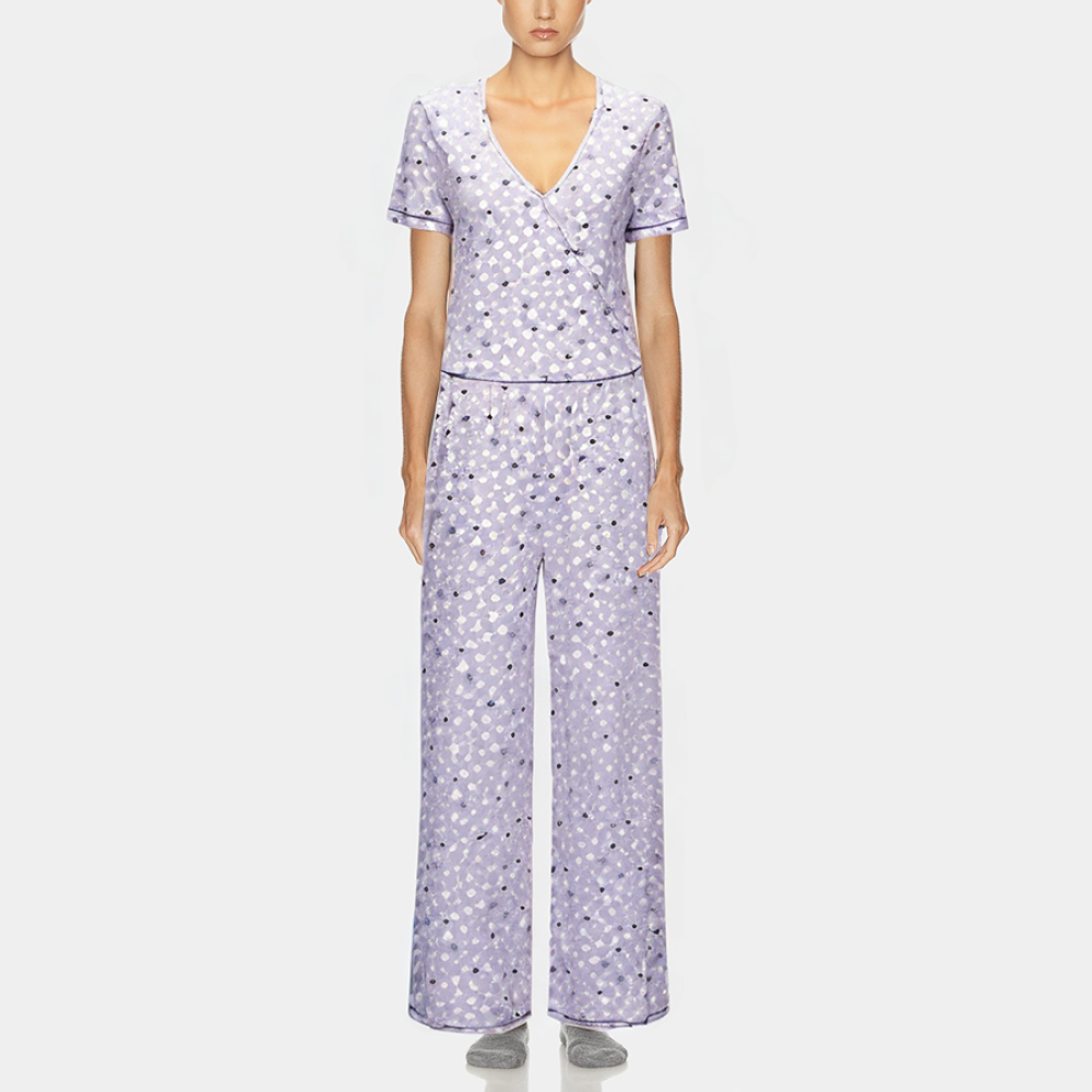 Women's star-print knitted pajama set