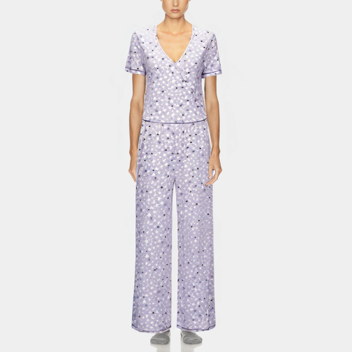 Women's star-print knitted pajama set