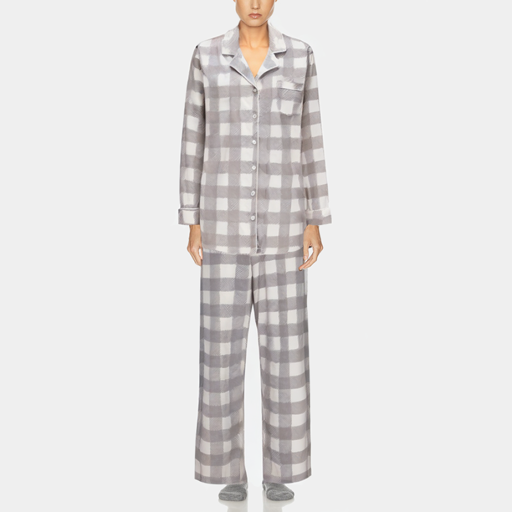 Classic plaid casual women's pajama set