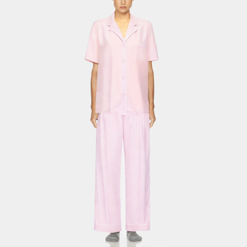 Striped print casual women's pajama set