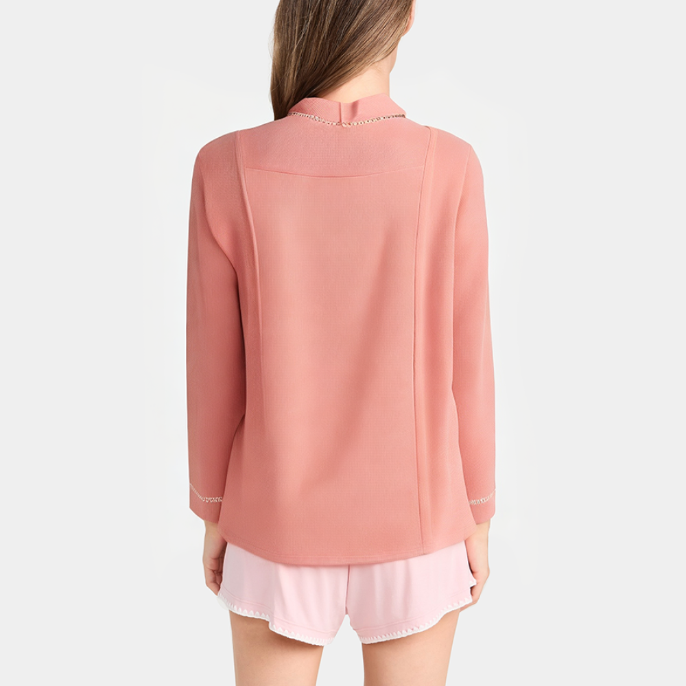 Simple knitted women's long-sleeved pajamas