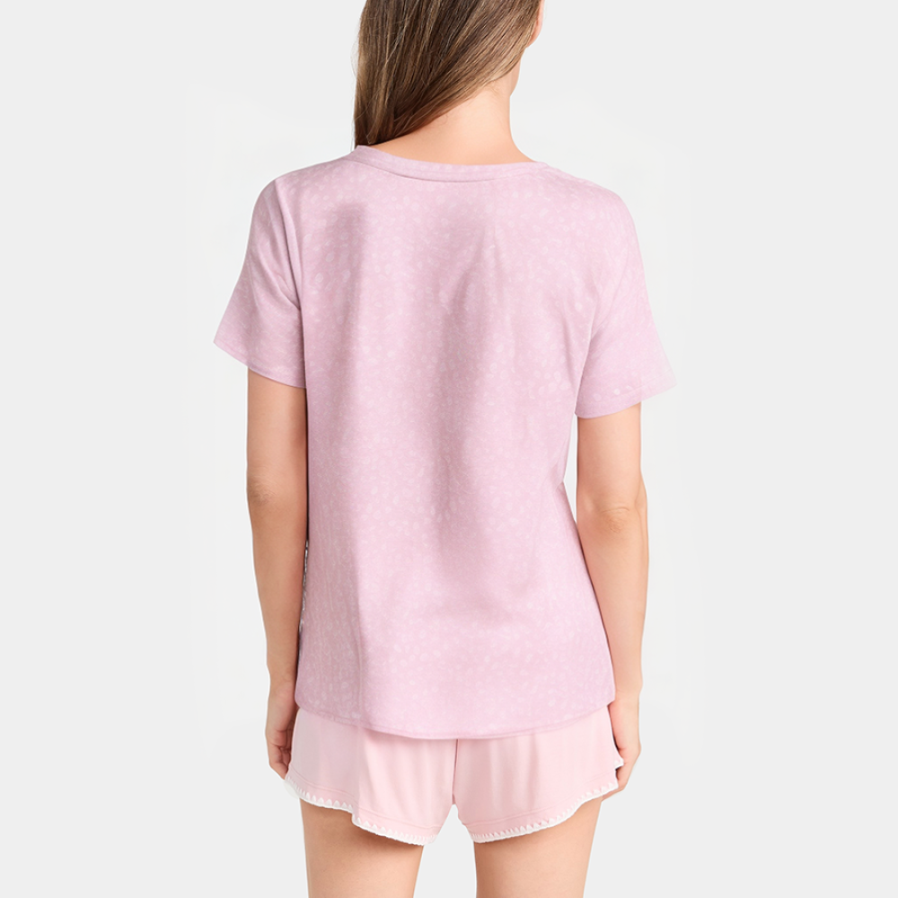 Round neck breathable women's short-sleeved pajamas