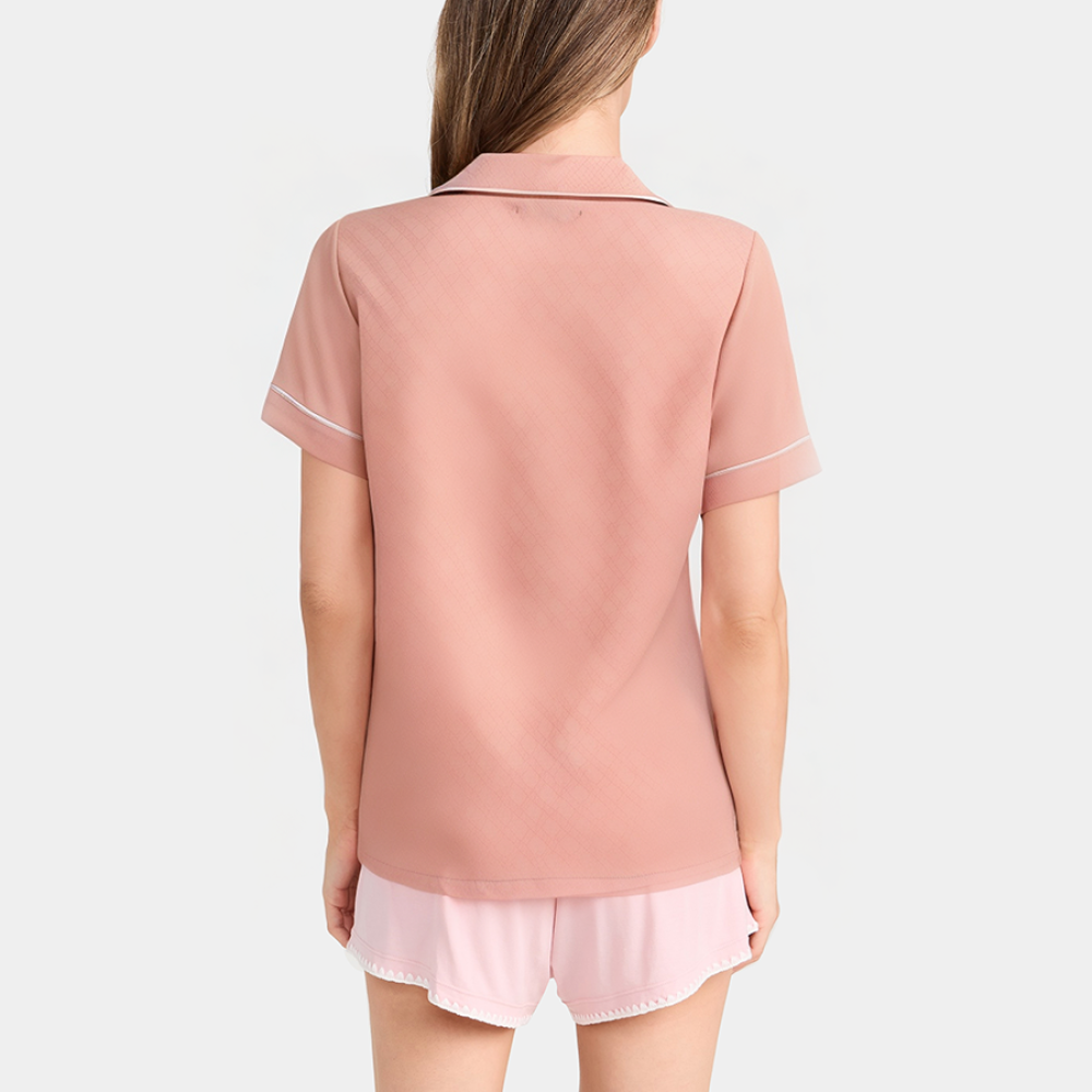 Luxurious satin lapel women's pajamas