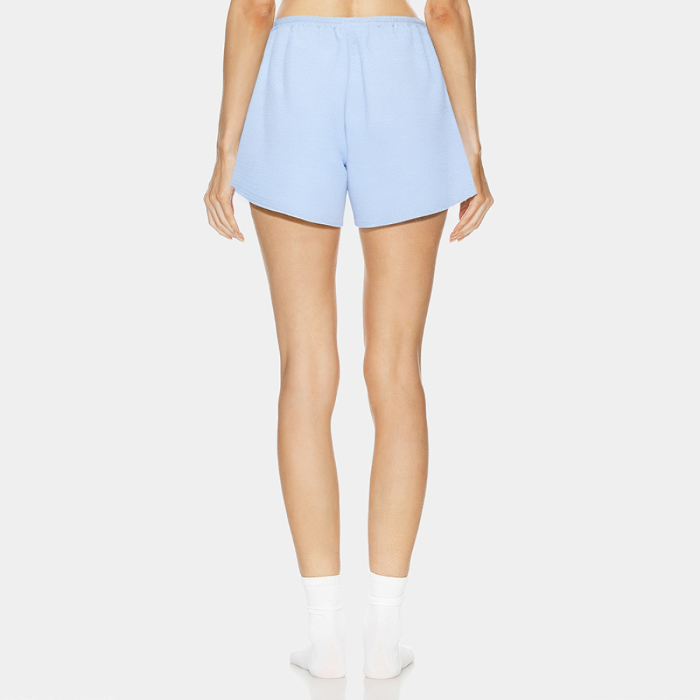 Blue simple breathable women's short pajamas