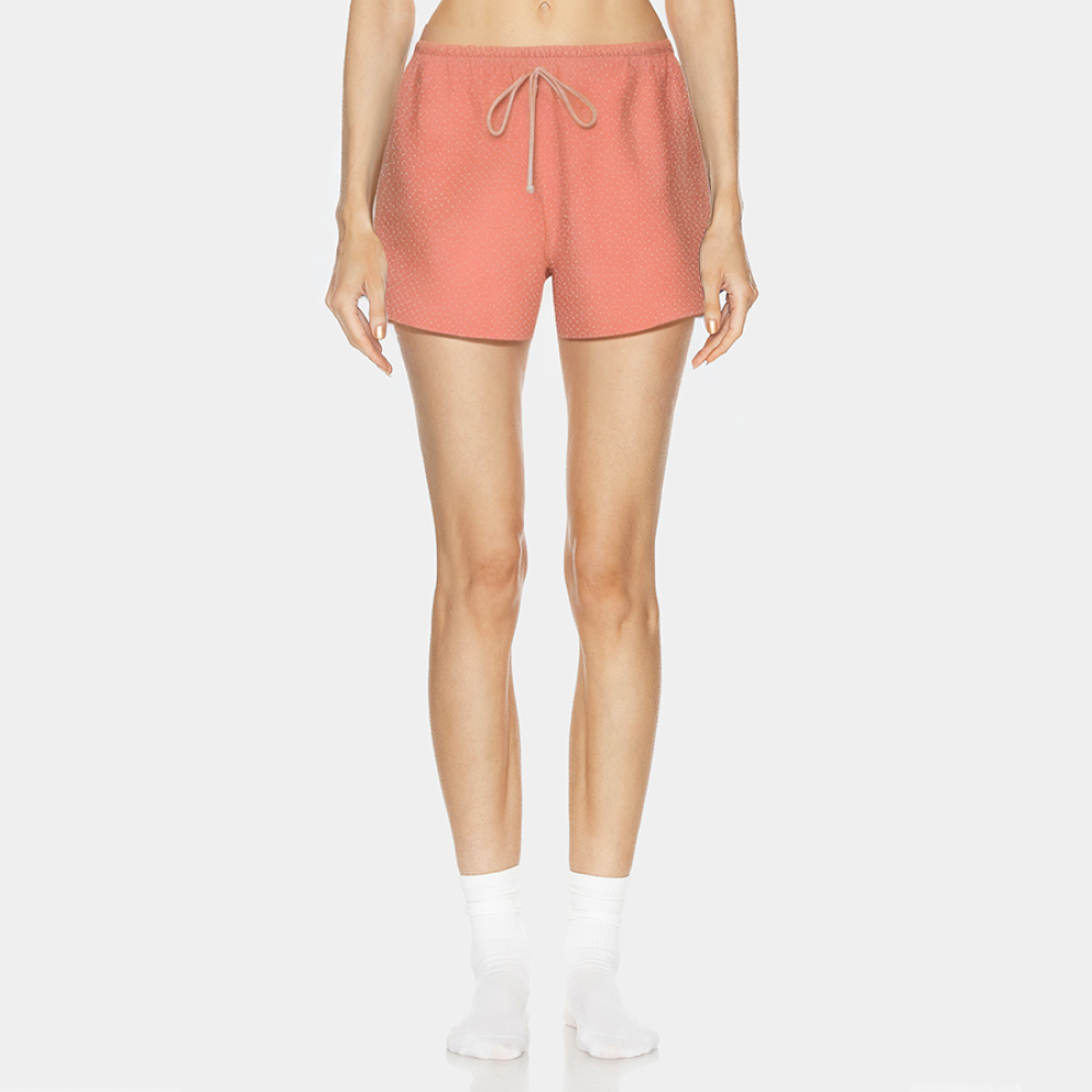 Polka dot print straight leg women's pajama shorts