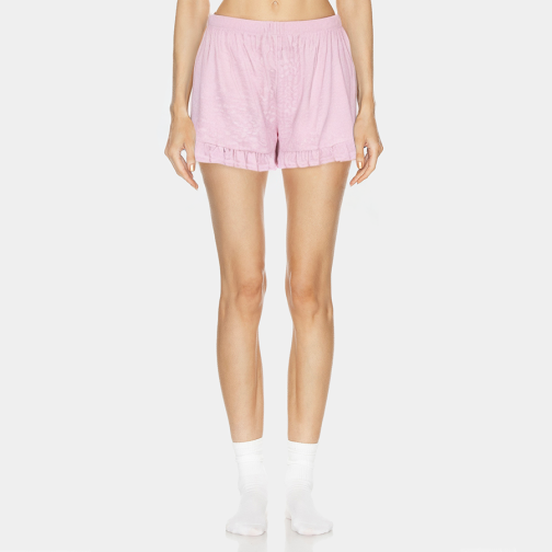 Fashion printed ruffled women's pajama shorts