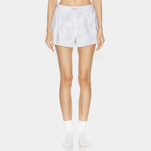 Striped print breathable women's pajama shorts