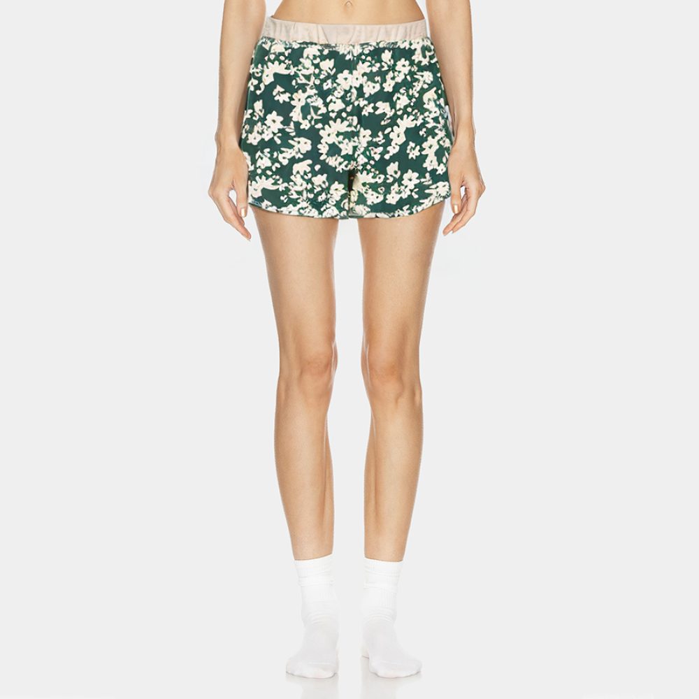 Floral breathable elastic waist women's pajama shorts