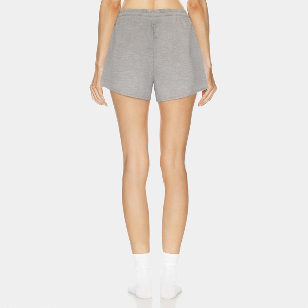Grey elastic waist women's pajama shorts